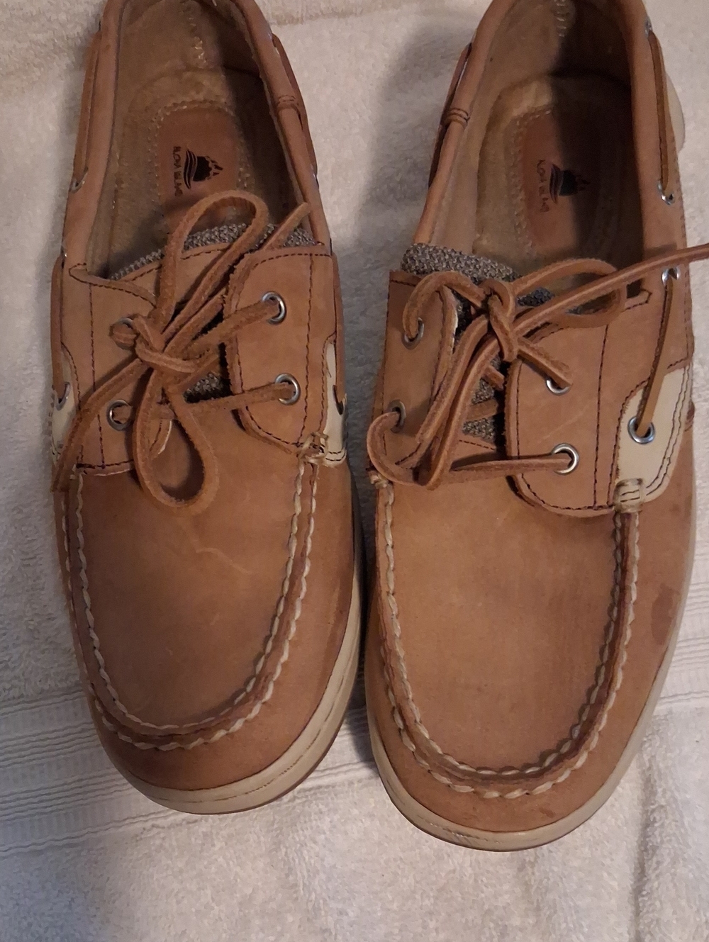 Aloha Island Brown and Cream Leather Boat Shoes